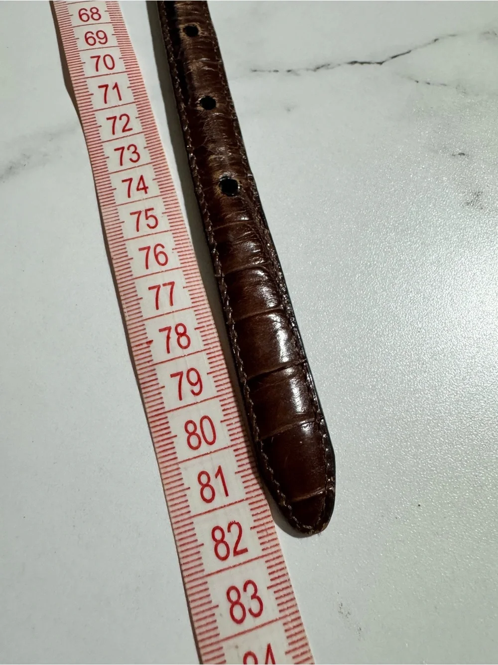Brighton Brown Croc Embossed Leather Belt Silver Tone Buckle Size S 28